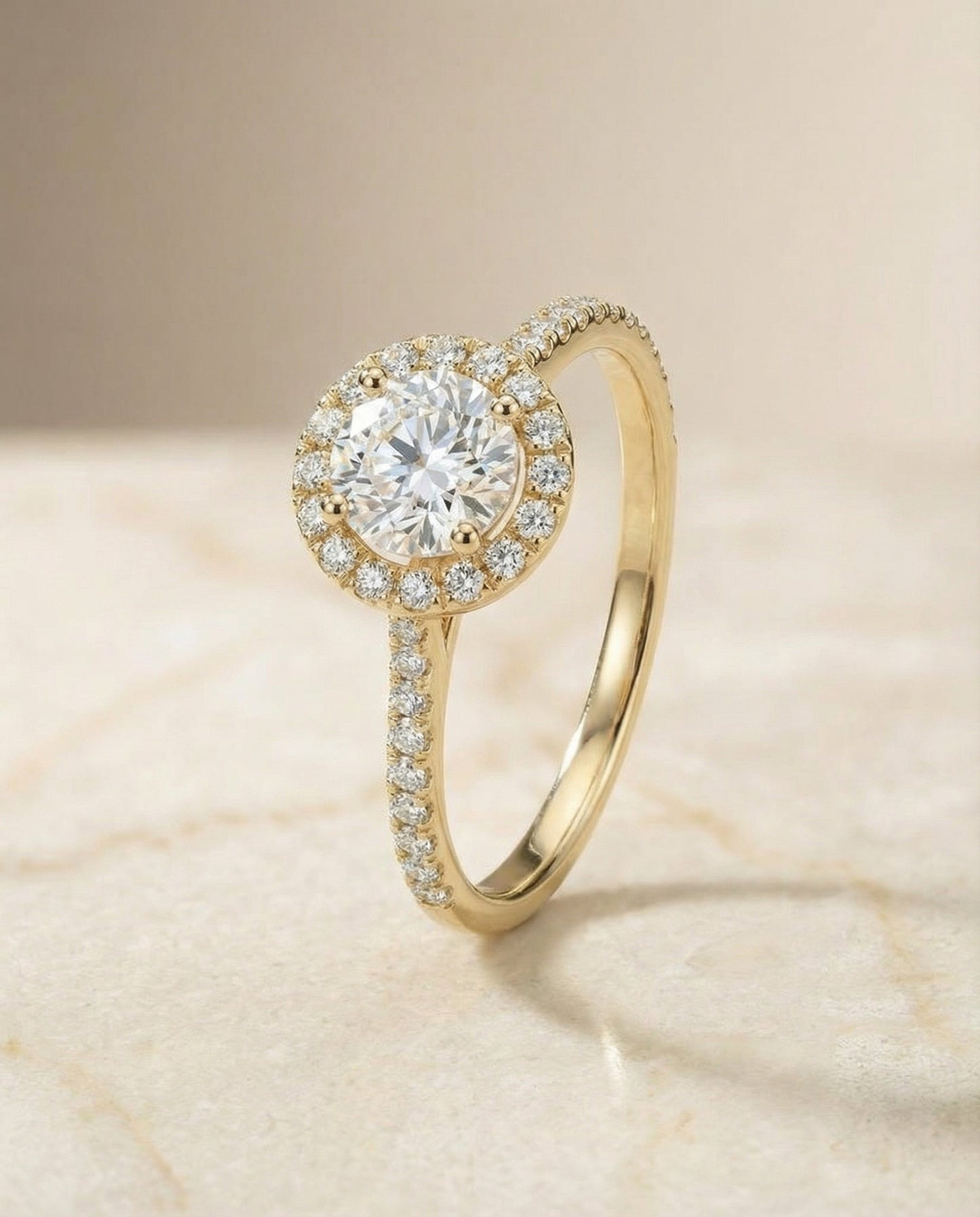 Dionne Select Round engagement ring in 14K Yellow Gold