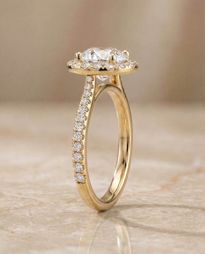 Dionne Select Round engagement ring in 14K Yellow Gold