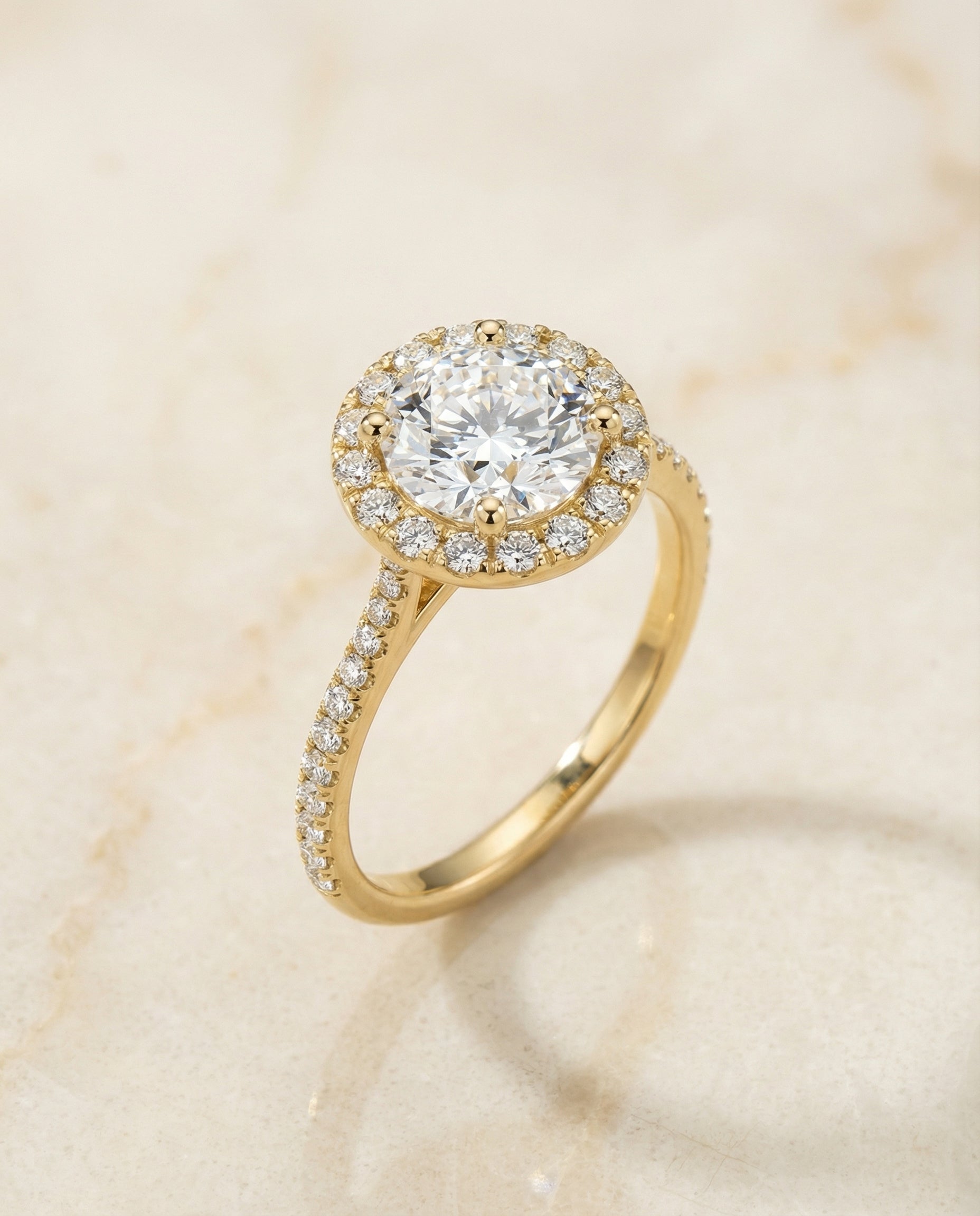 Made to order: The Dionne round engagement ring setting in 18K Yellow Gold | RockHer