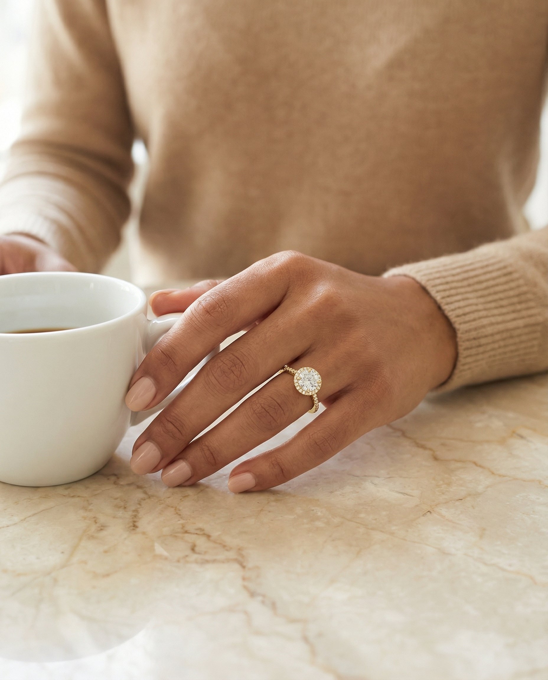 Made to order: The Dionne round engagement ring setting in 18K Yellow Gold | RockHer