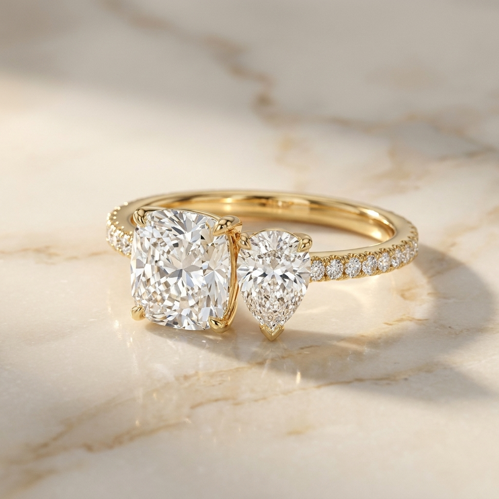 The Diana cushion engagement ring setting in 14K Rose Gold | RockHer