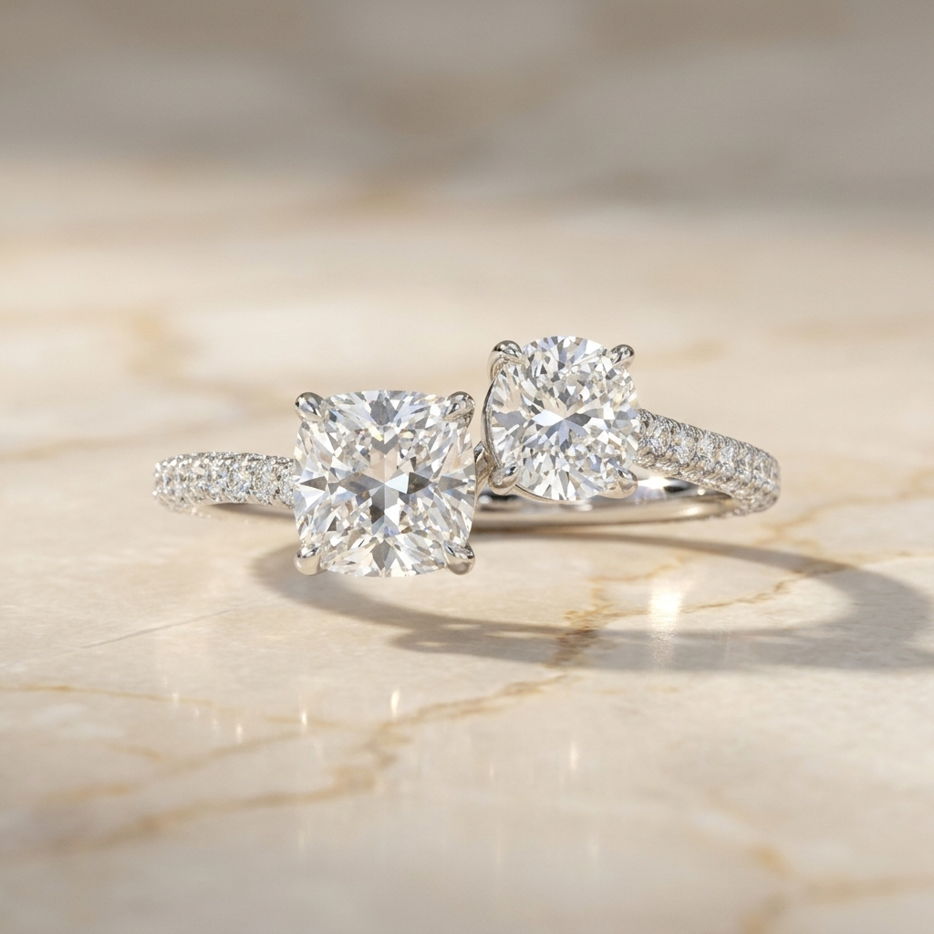The Diana cushion engagement ring setting in Platinum | RockHer