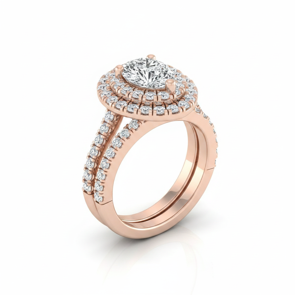 The Dinah Matching Wedding Band, Pear in 14K Rose Gold