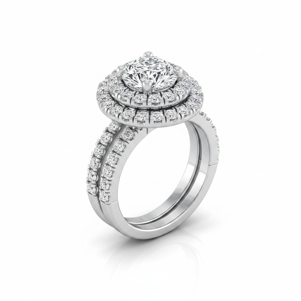 The Dinah Matching Wedding Band, Pear in 18K White Gold
