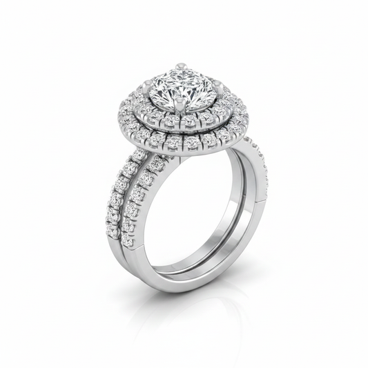 The Dinah Matching Wedding Band, Pear in 18K White Gold