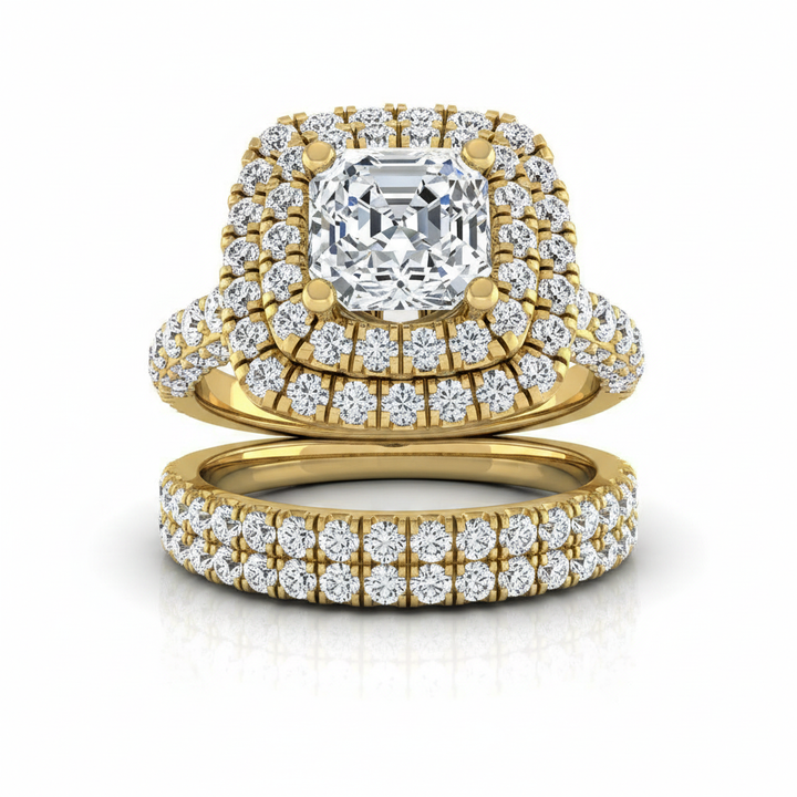 The Dinah Matching Wedding Band, Asscher in 18K Yellow Gold | RockHer