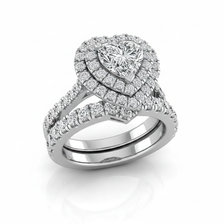 The Dinah Matching Wedding Band, Heart in Platinum | RockHer