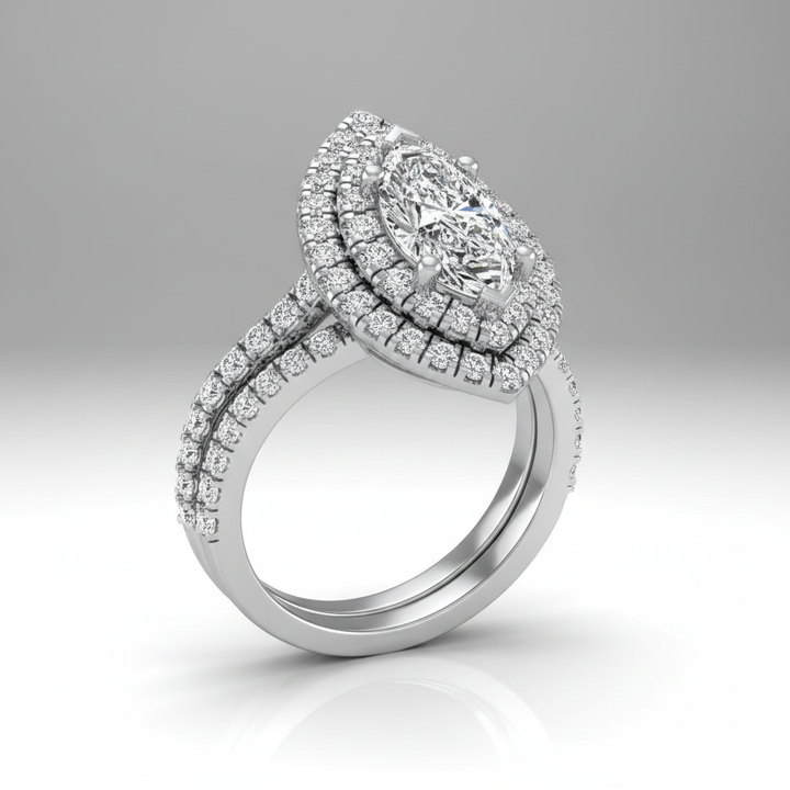 The Dinah Matching Wedding Band, Marquise in Platinum | RockHer