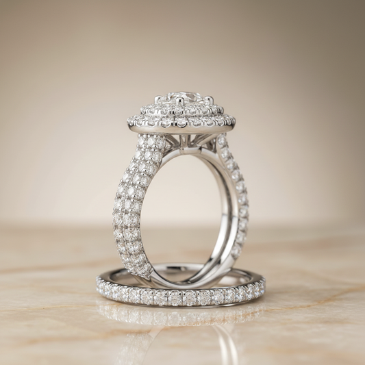 The Dinah Matching Wedding Band, Oval in Platinum