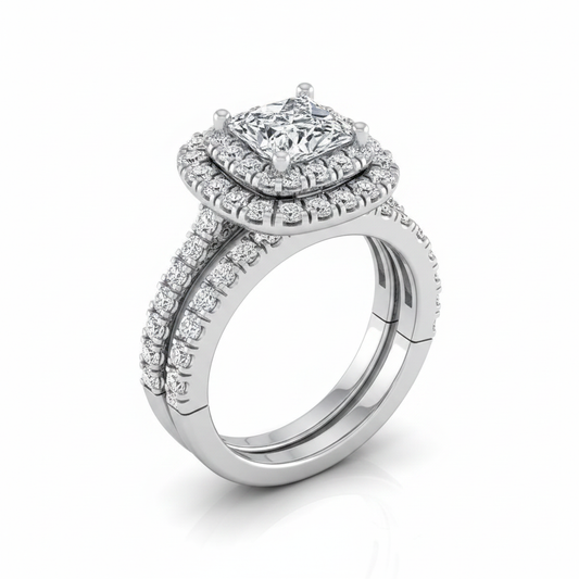 The Dinah Matching Wedding Band, Princess in Platinum