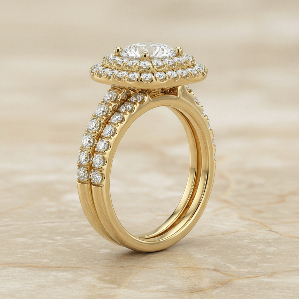 The Dixie Matching Wedding Band, Round in 18K Yellow Gold