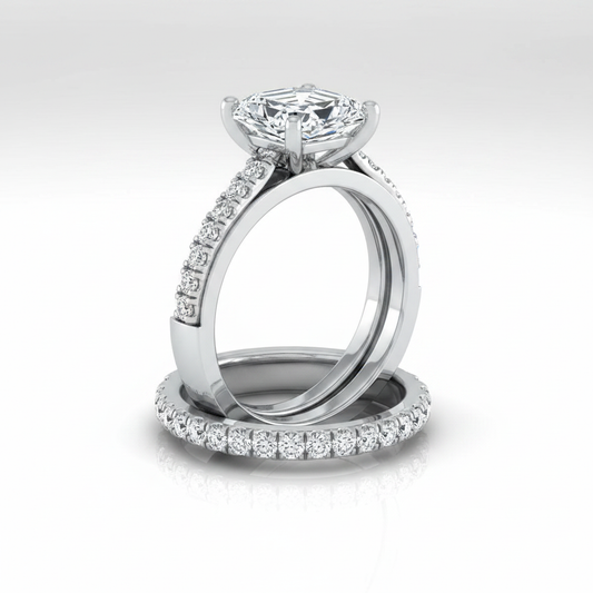 The Donna Matching Wedding Band, Asscher in 18K White Gold
