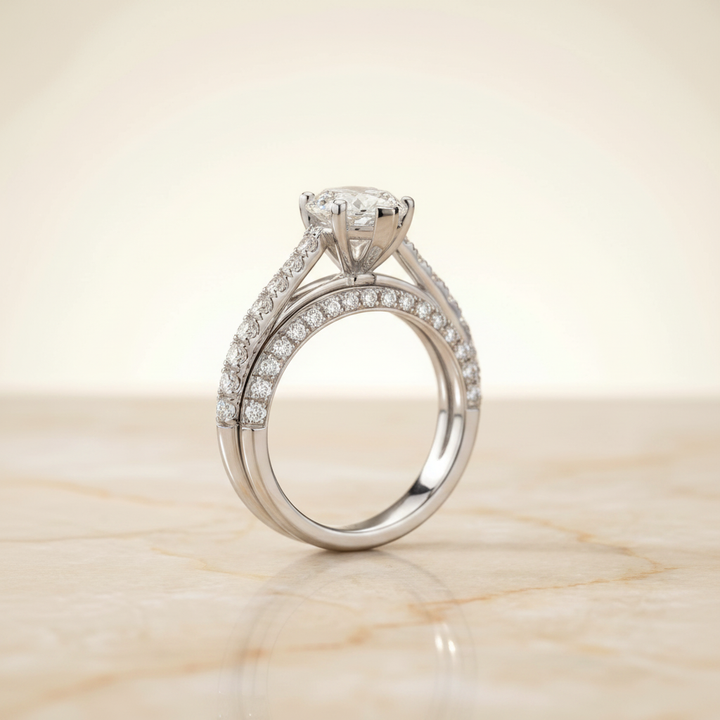 The Donna Matching Wedding Band, Marquise in 18K White Gold