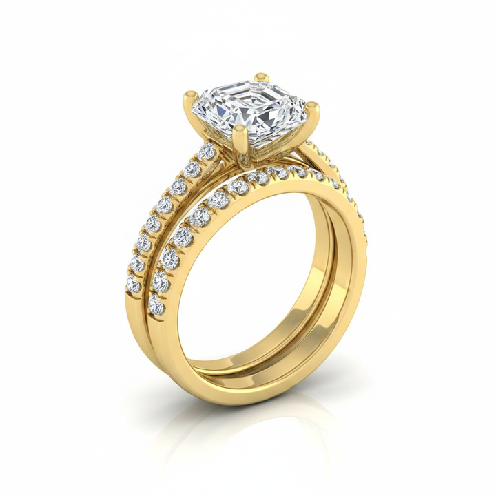 The Donna Matching Wedding Band, Asscher in 18K Yellow Gold | RockHer