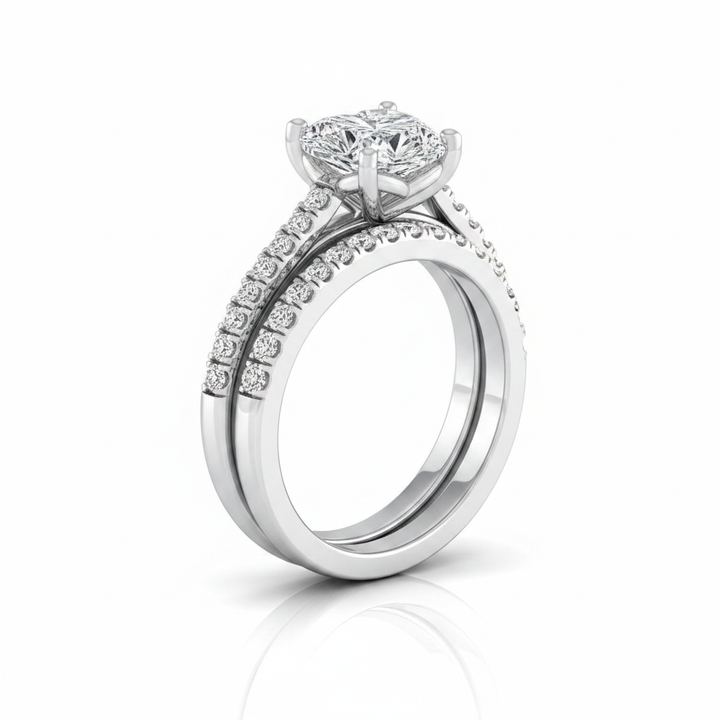 The Donna Matching Wedding Band, Heart in Platinum | RockHer