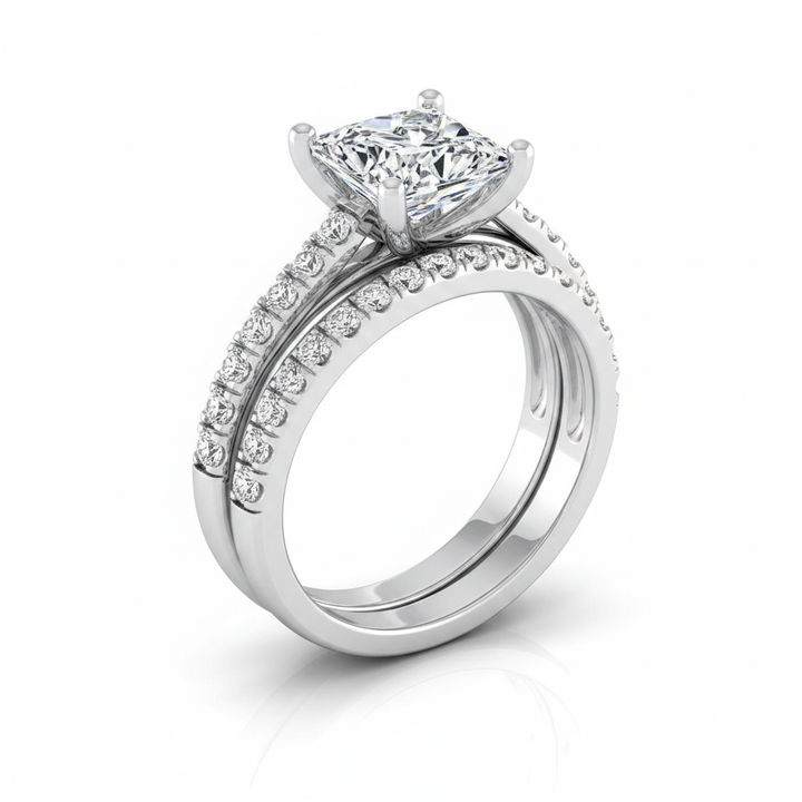 The Donna Matching Wedding Band, Princess in Platinum | RockHer