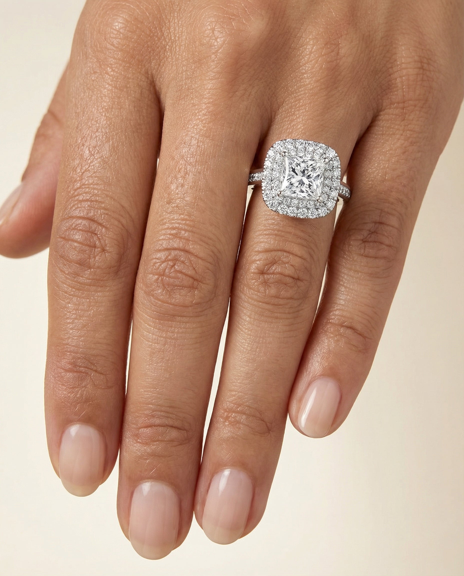 The Cecilia setting for princess diamonds, made to order in Platinum | RockHer