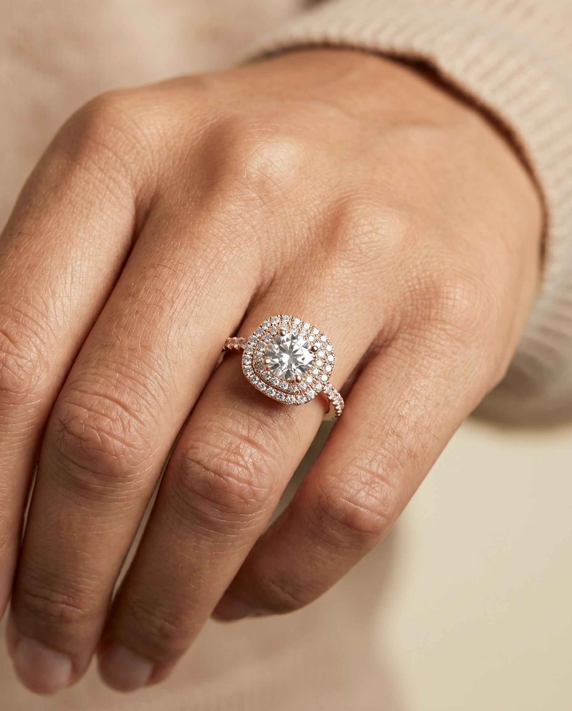 The Dixie setting for round diamonds, made to order in 14K Rose Gold | RockHer