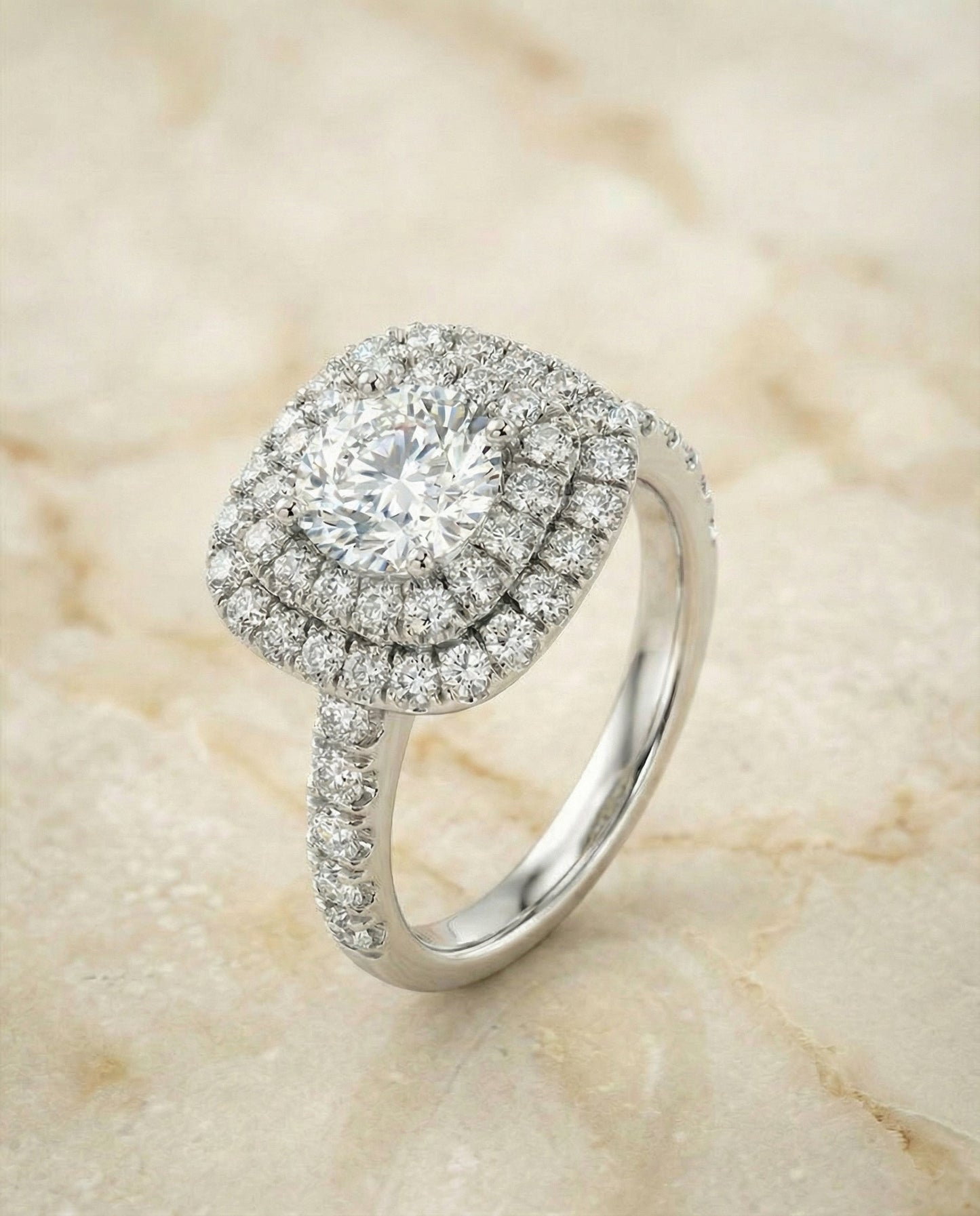 Dixie Select Round engagement ring in 14K White Gold