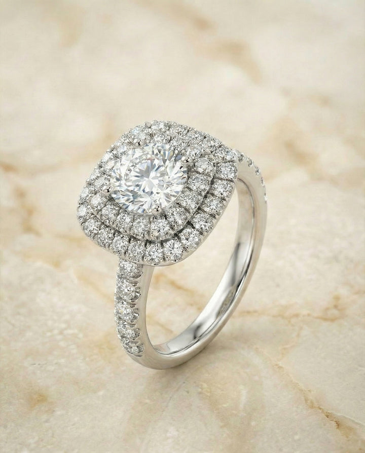 Dixie Select Round engagement ring in 14K White Gold
