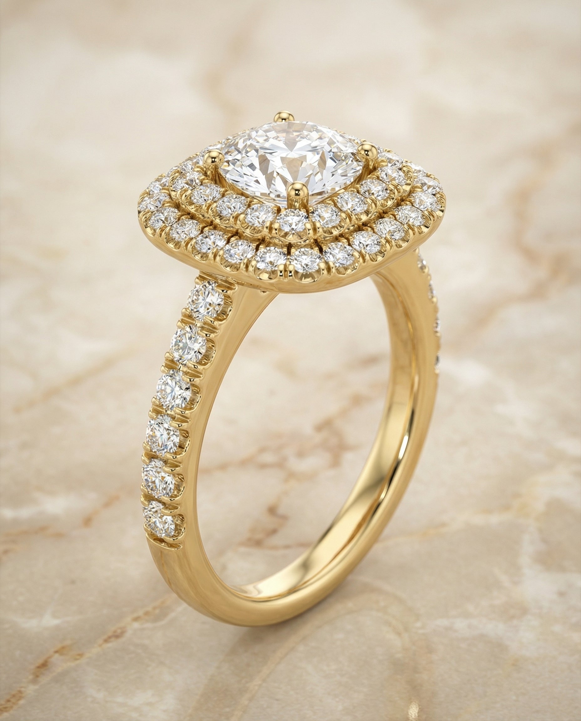 The Dixie round engagement ring setting in 18K Yellow Gold | RockHer