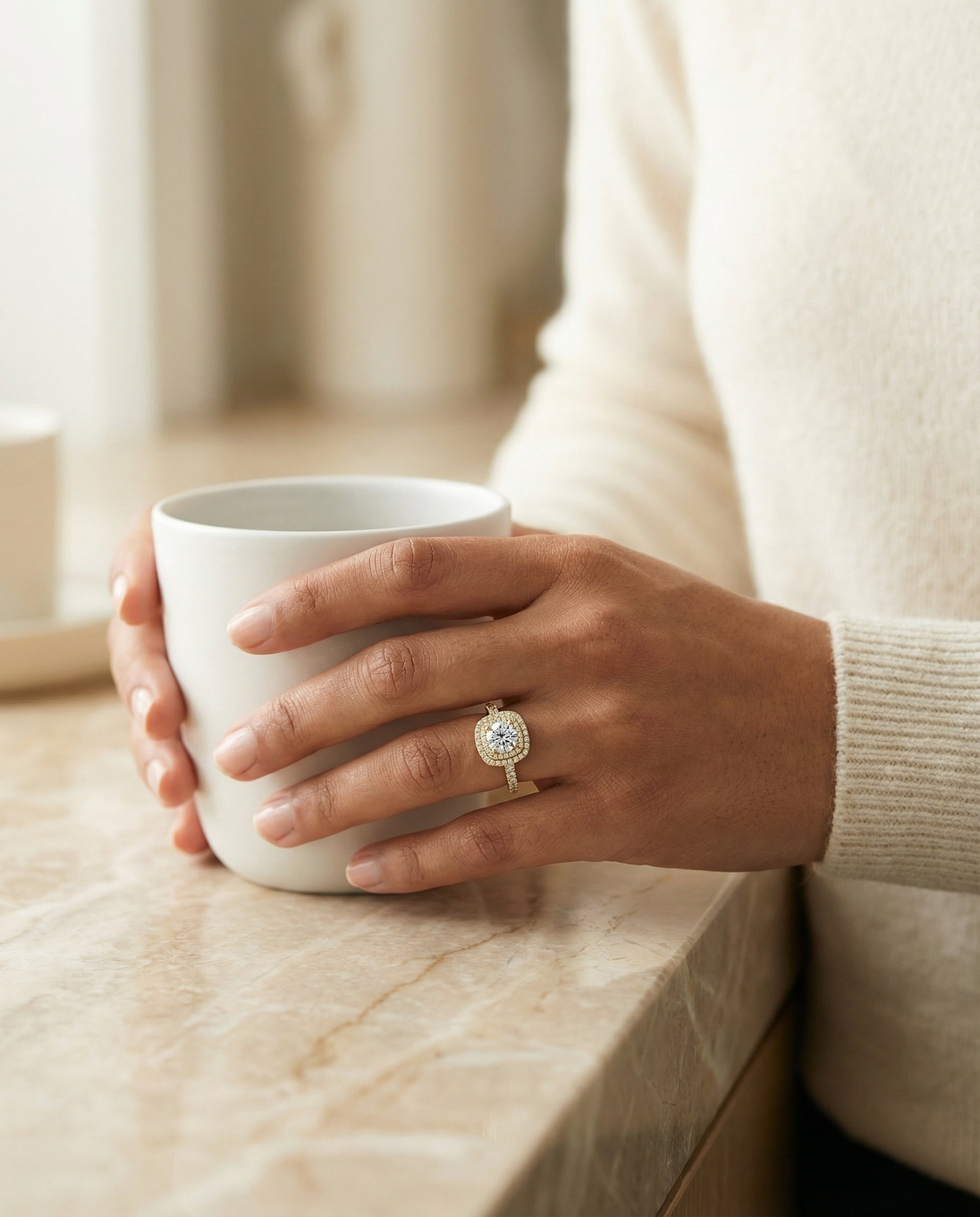 Made to order: The Dixie round engagement ring setting in 18K Yellow Gold | RockHer