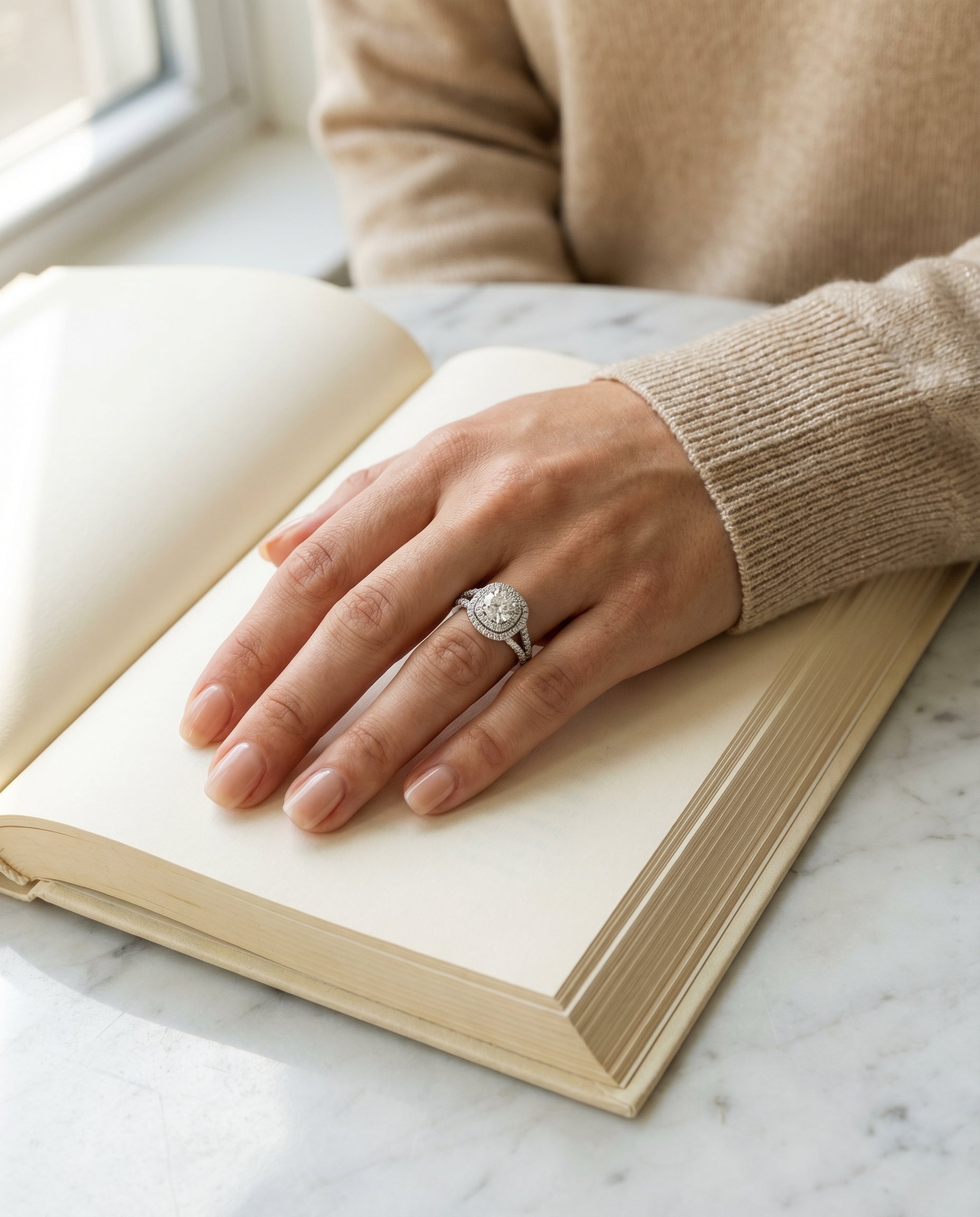 Made to order: The Nedda round engagement ring setting in Platinum | RockHer