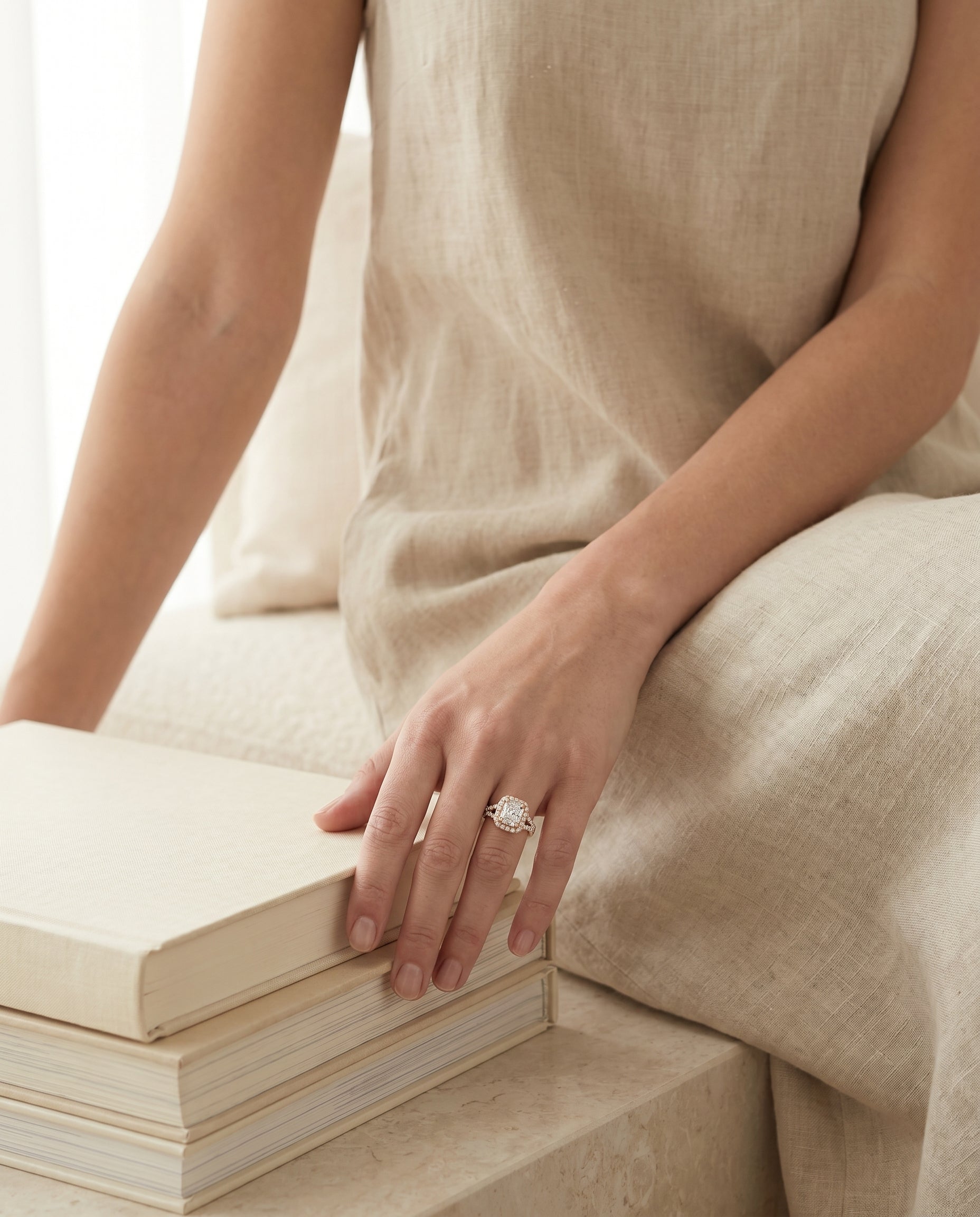 Made to order: The Betty radiant engagement ring setting in 14K Rose Gold | RockHer