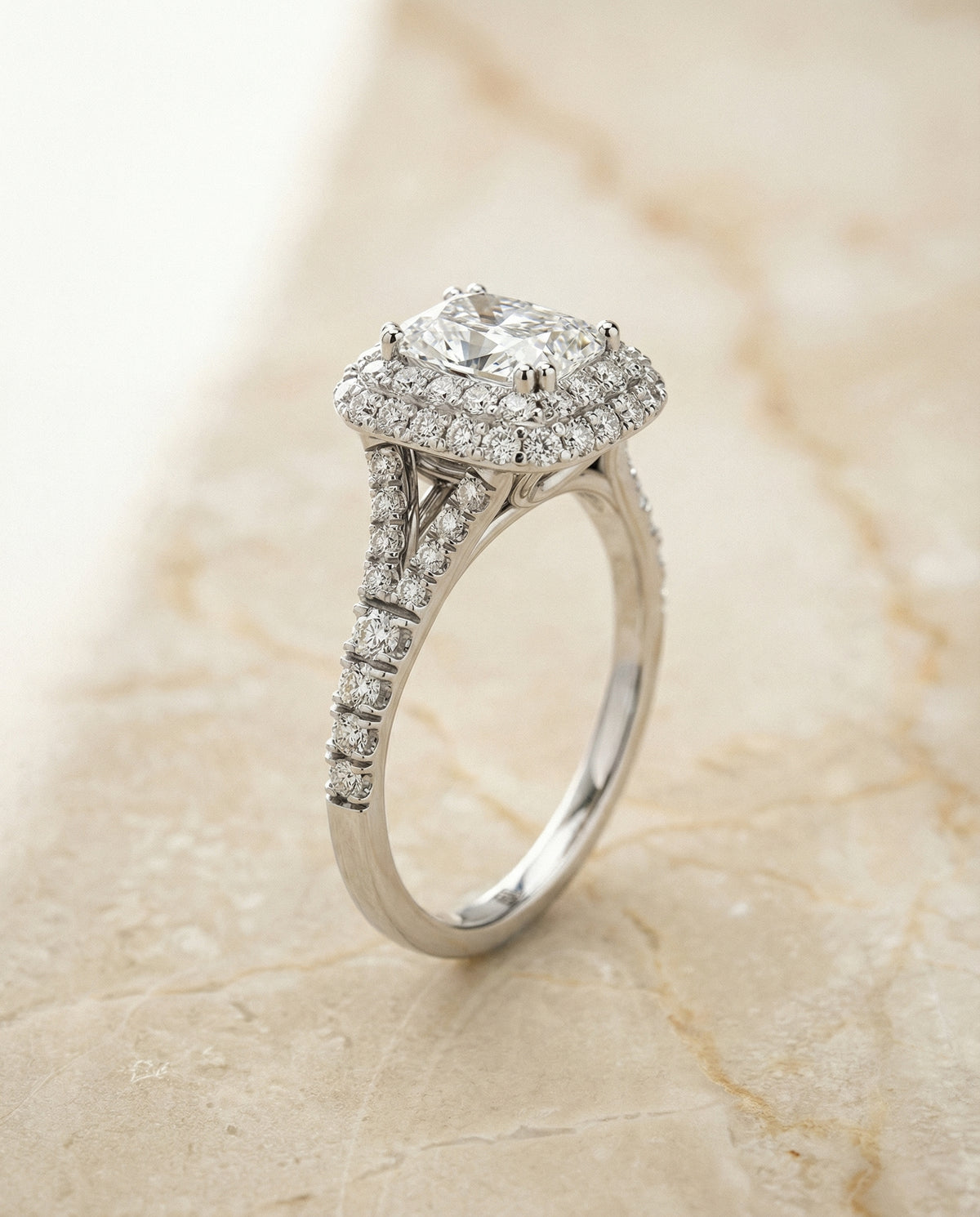 The Betty radiant engagement ring setting in Platinum | RockHer