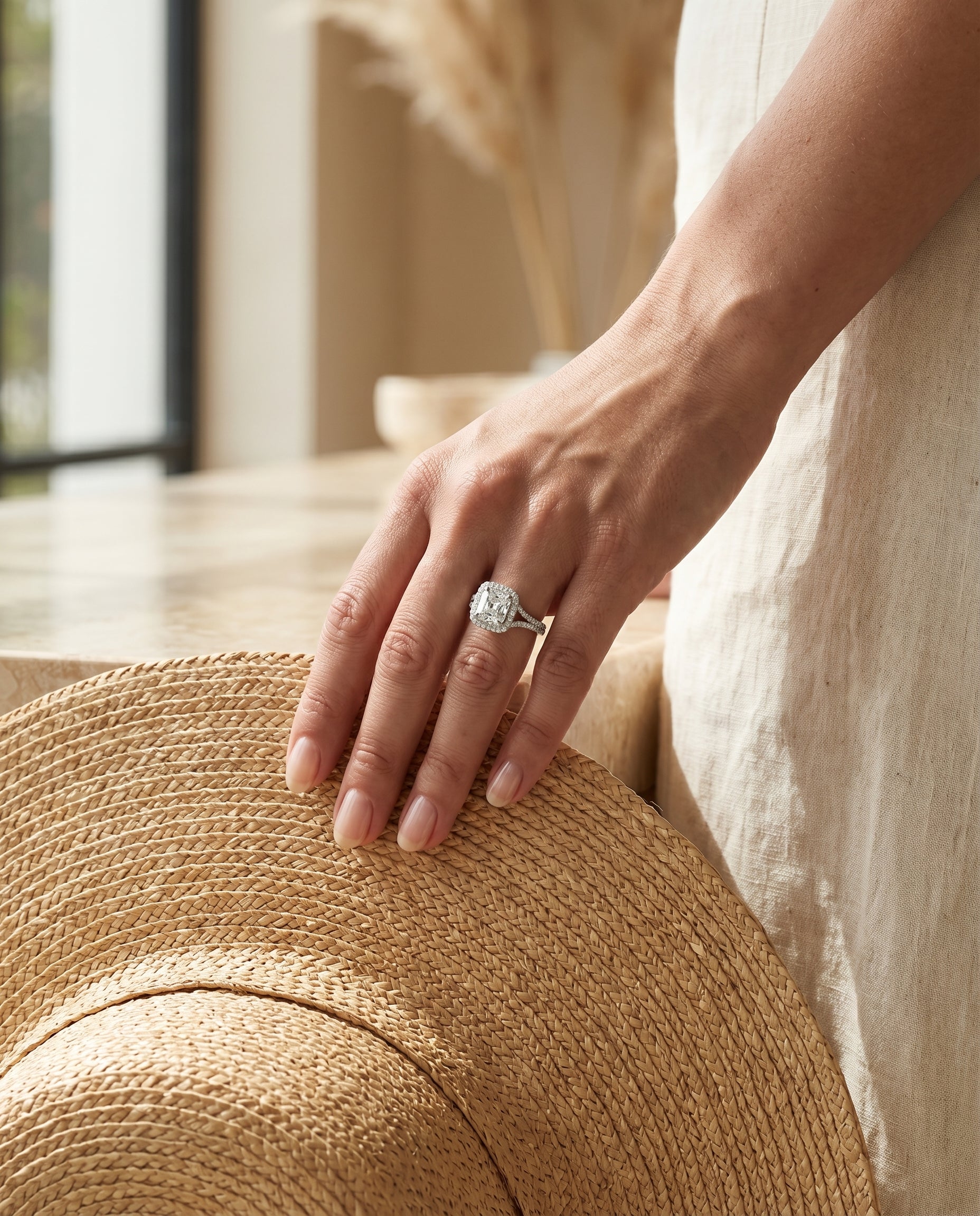 Made to order: The Betty radiant engagement ring setting in Platinum | RockHer