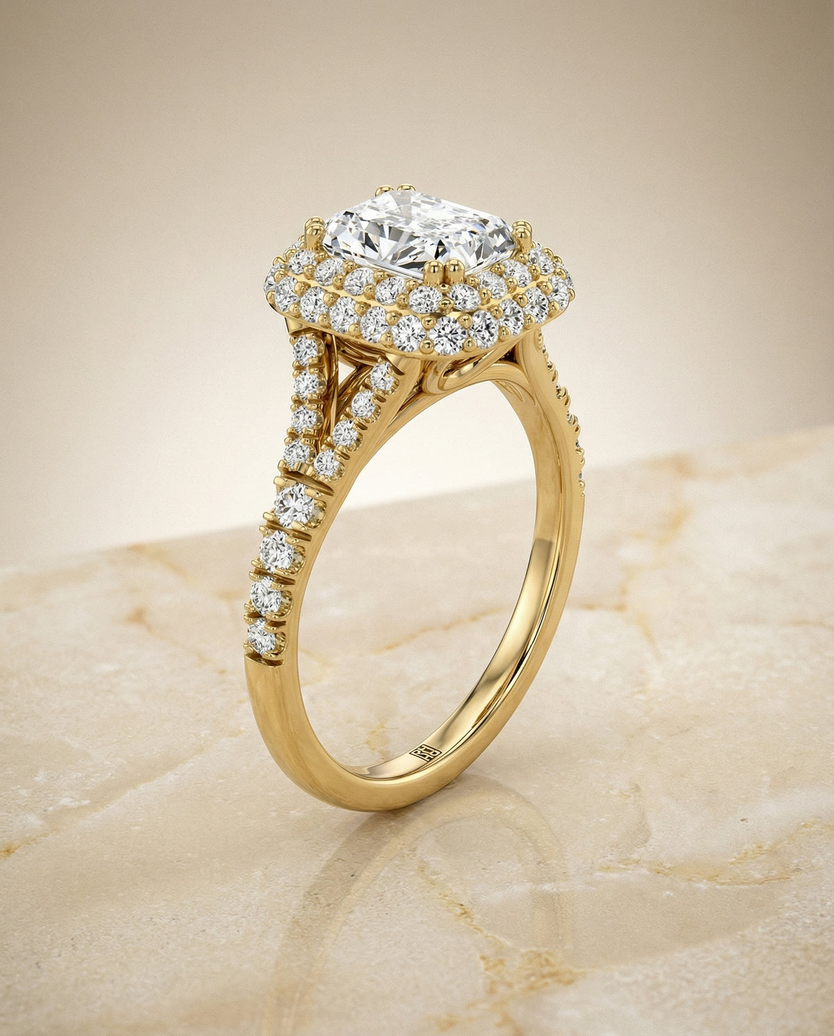 The Betty radiant engagement ring setting in 18K Yellow Gold | RockHer