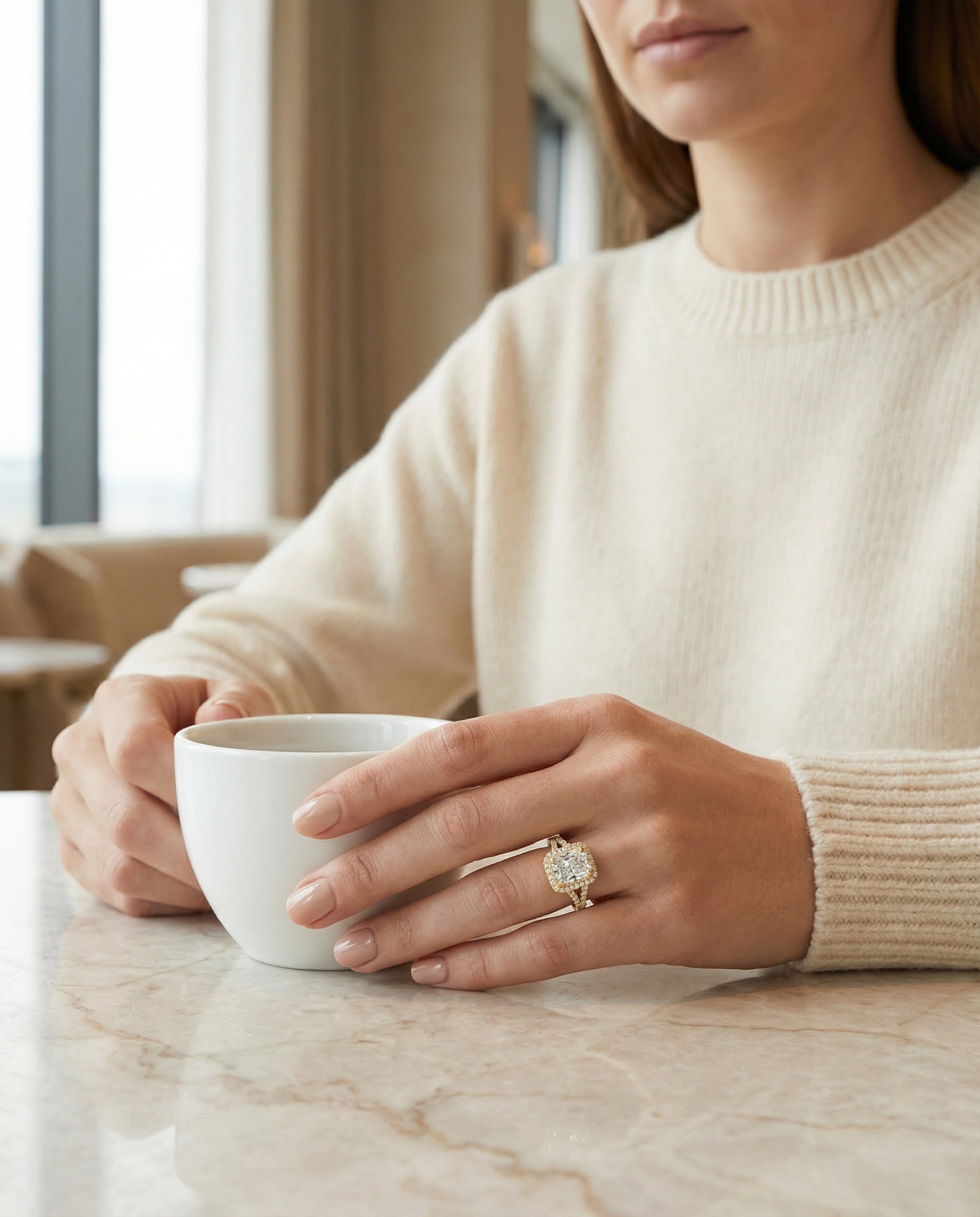 Made to order: The Betty radiant engagement ring setting in 18K Yellow Gold | RockHer