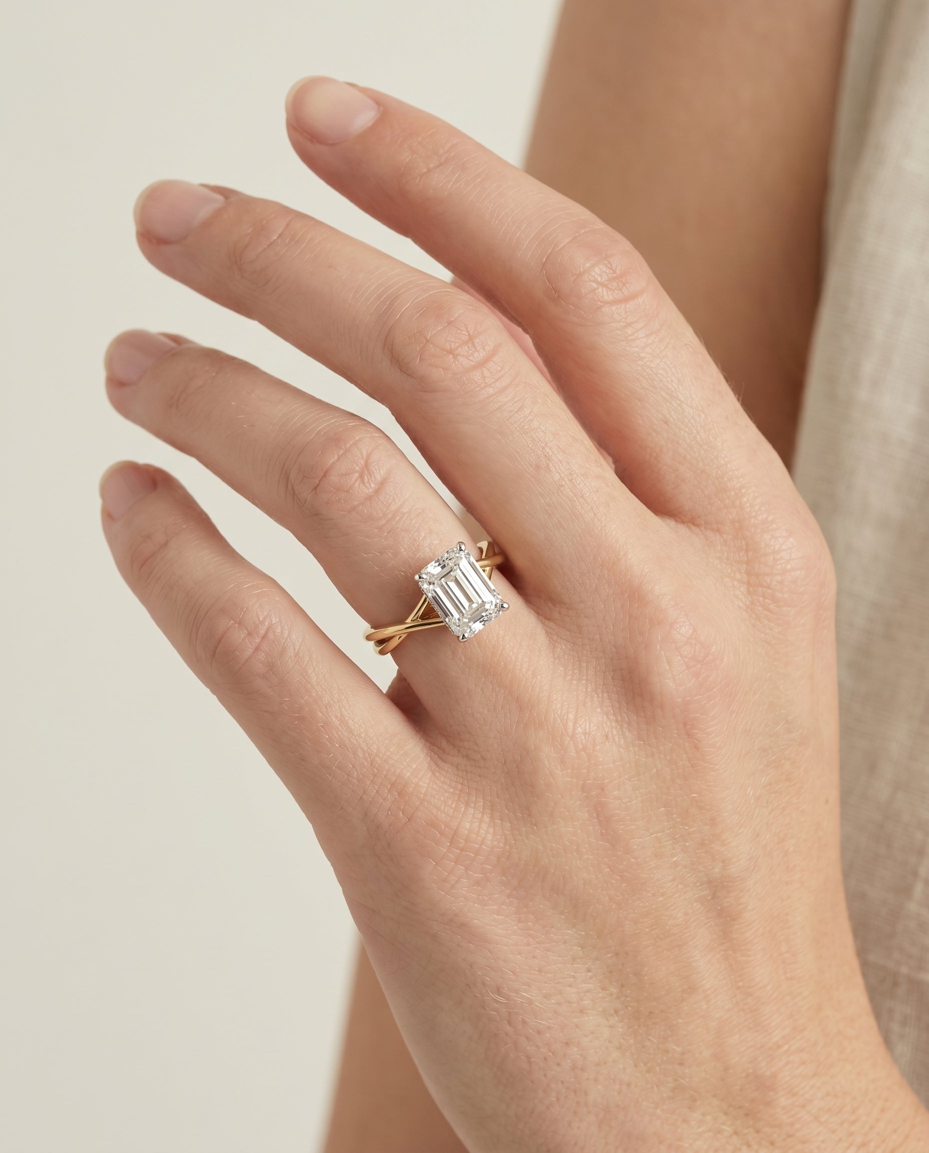 The Blondie setting for emerald diamonds, made to order in 18K Yellow Gold | RockHer