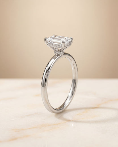 The Dolly Select Emerald Engagement Ring in 14K White Gold – view 2