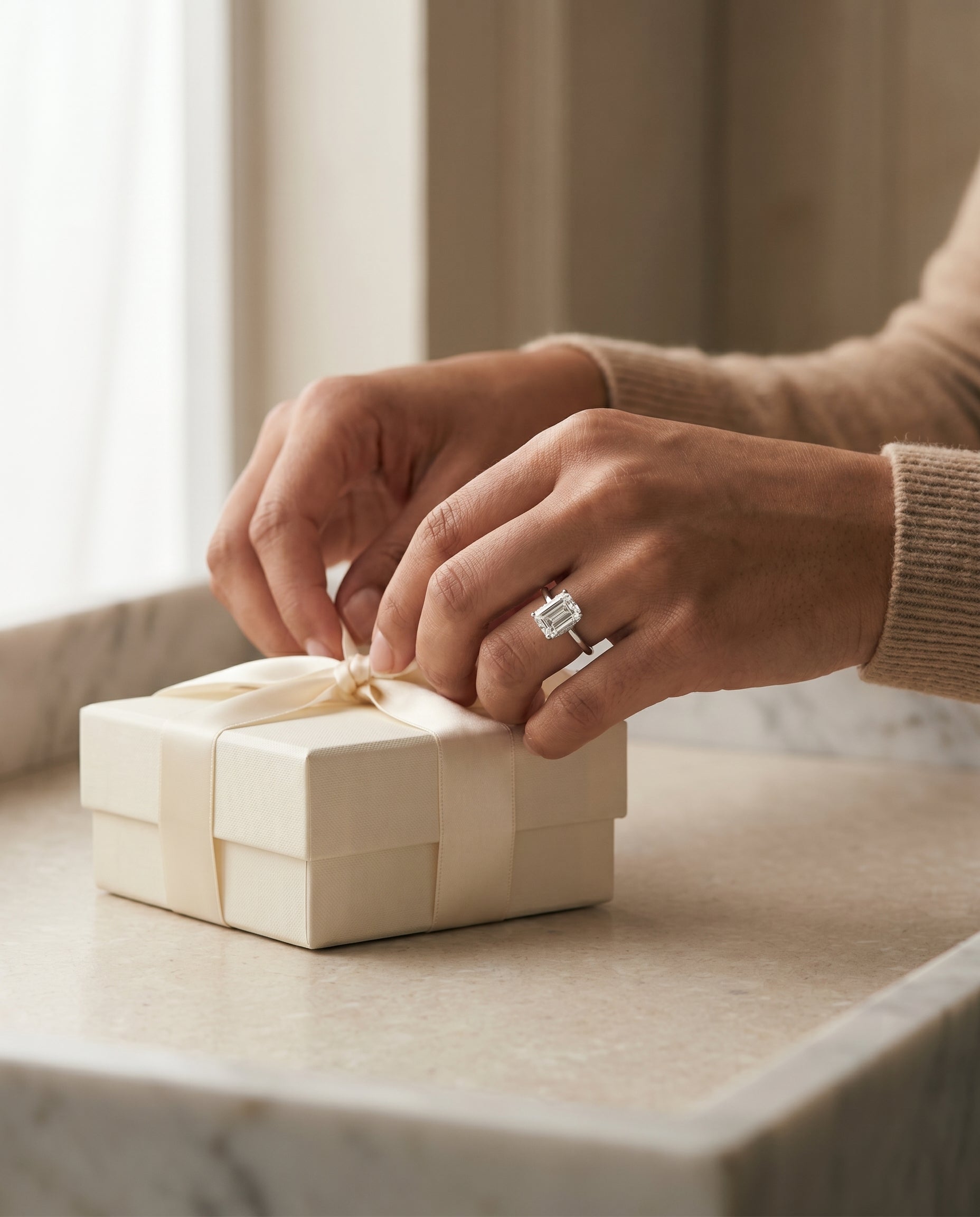 Made to order: The Dolly emerald engagement ring setting in Platinum | RockHer