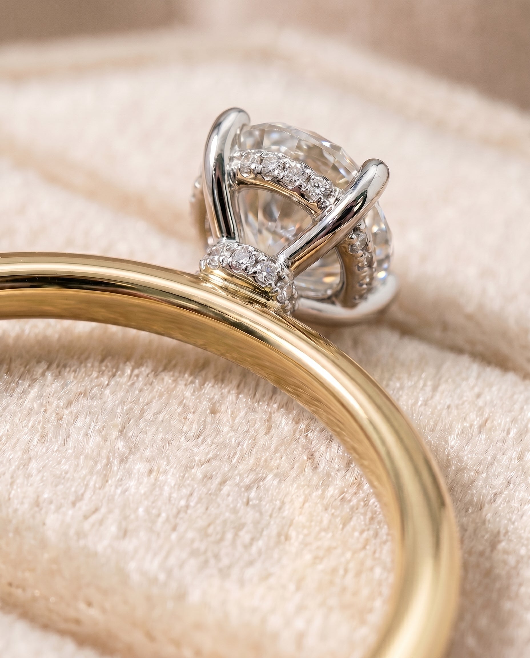 18K Yellow Gold band of The Dolly oval engagement ring setting | RockHer