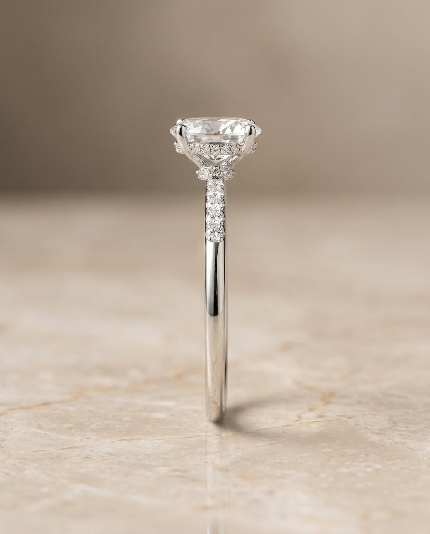 Abbey Select Hidden Halo Oval in 14K White Gold – view 6