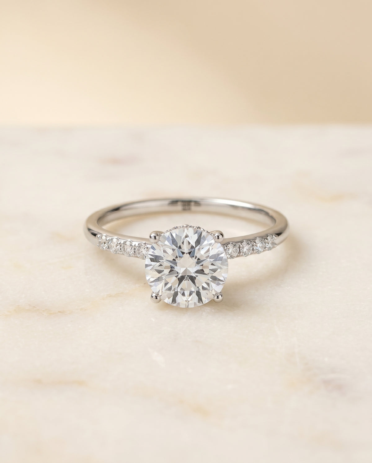 The Abbey round engagement ring setting in Platinum | RockHer