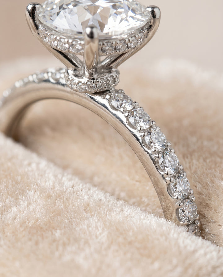 The Abbey Hidden Halo Solitaire Engagement Ring Setting for Round Diamonds in Platinum