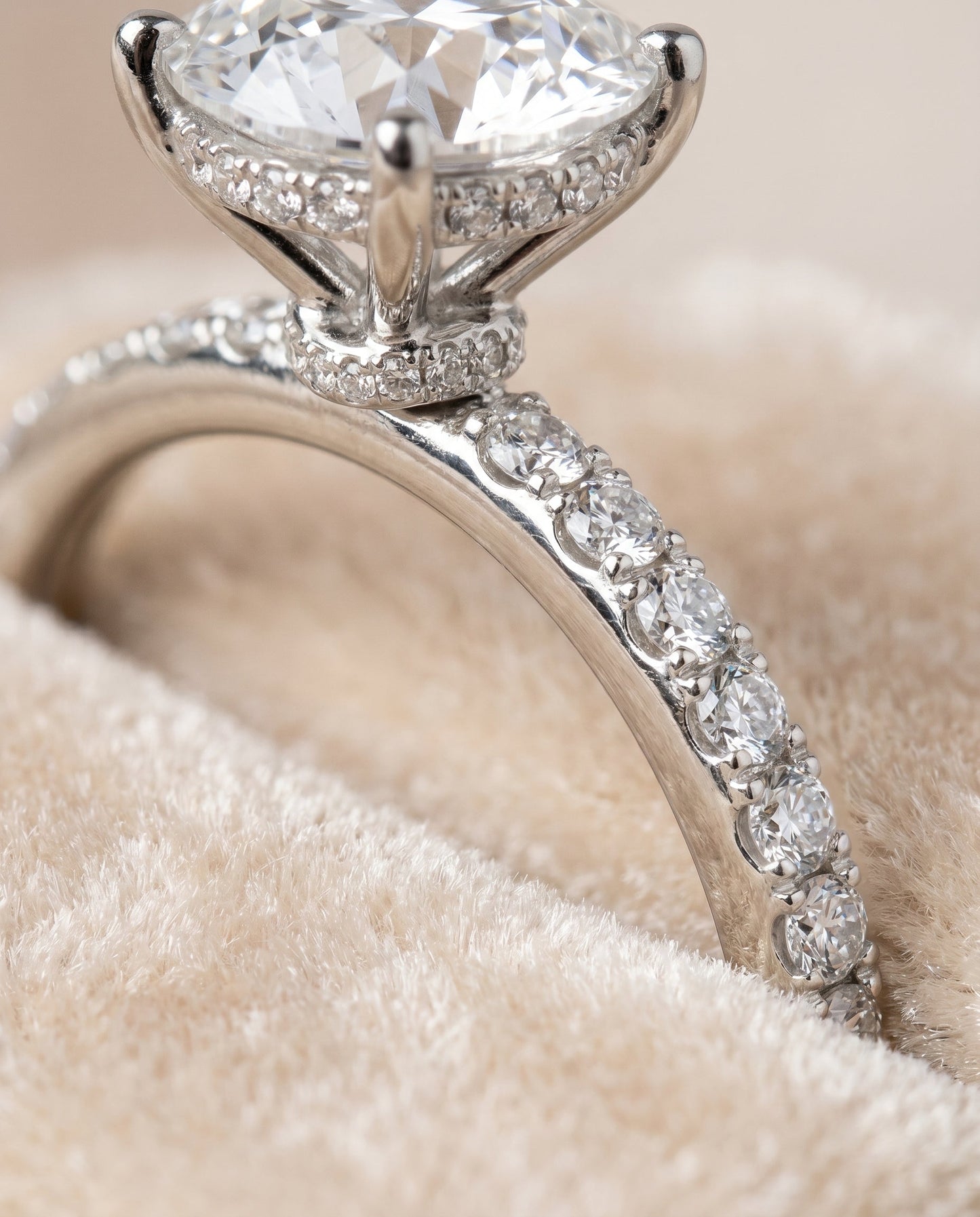 Abbey Select Double Hidden Halo Solitaire in Platinum – view 4