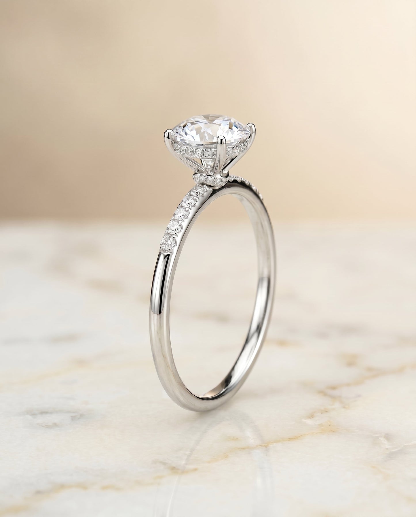 Abbey Select Double Hidden Halo Solitaire in Platinum – view 2