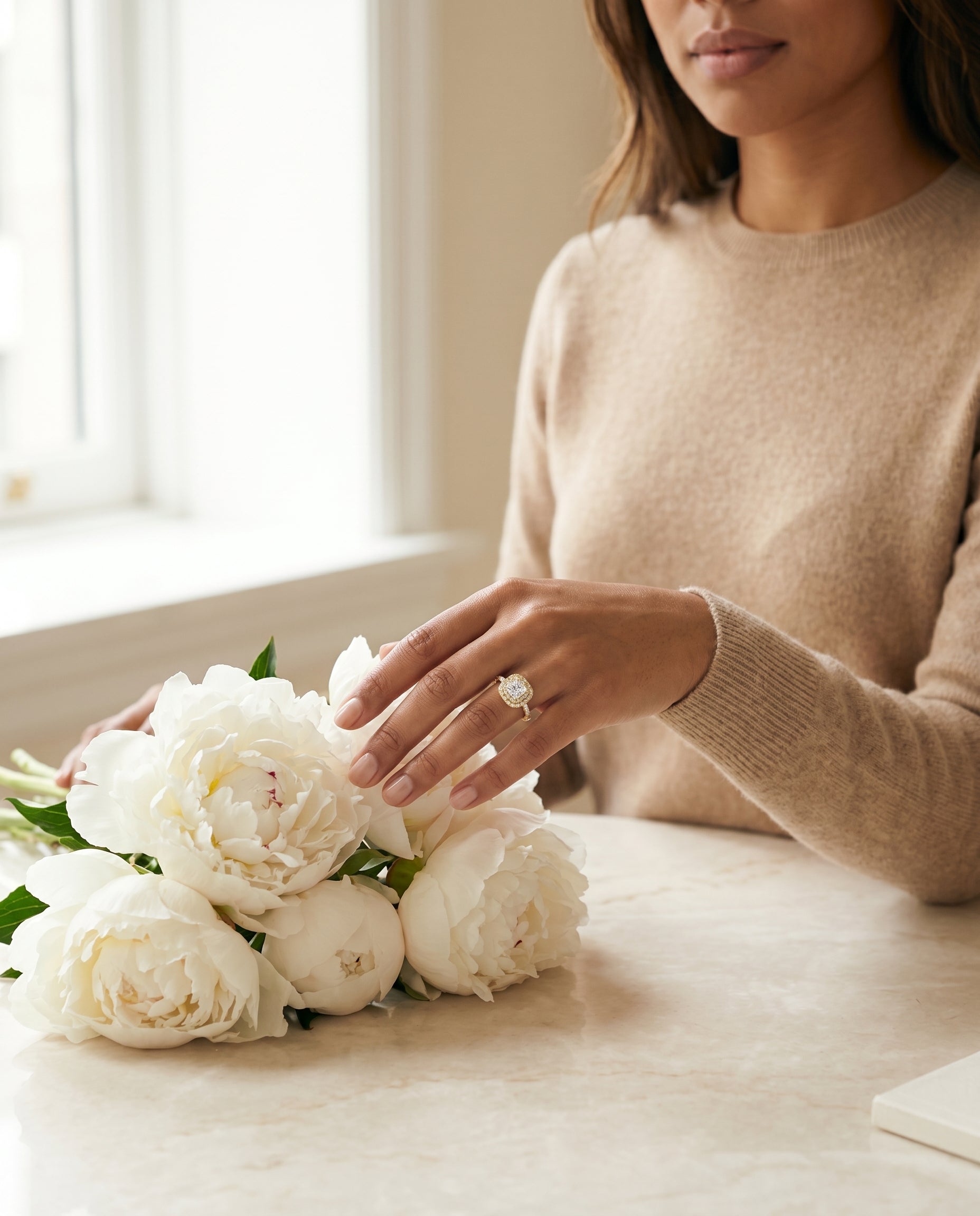Made to order: The Whitney cushion engagement ring setting in 18K Yellow Gold | RockHer
