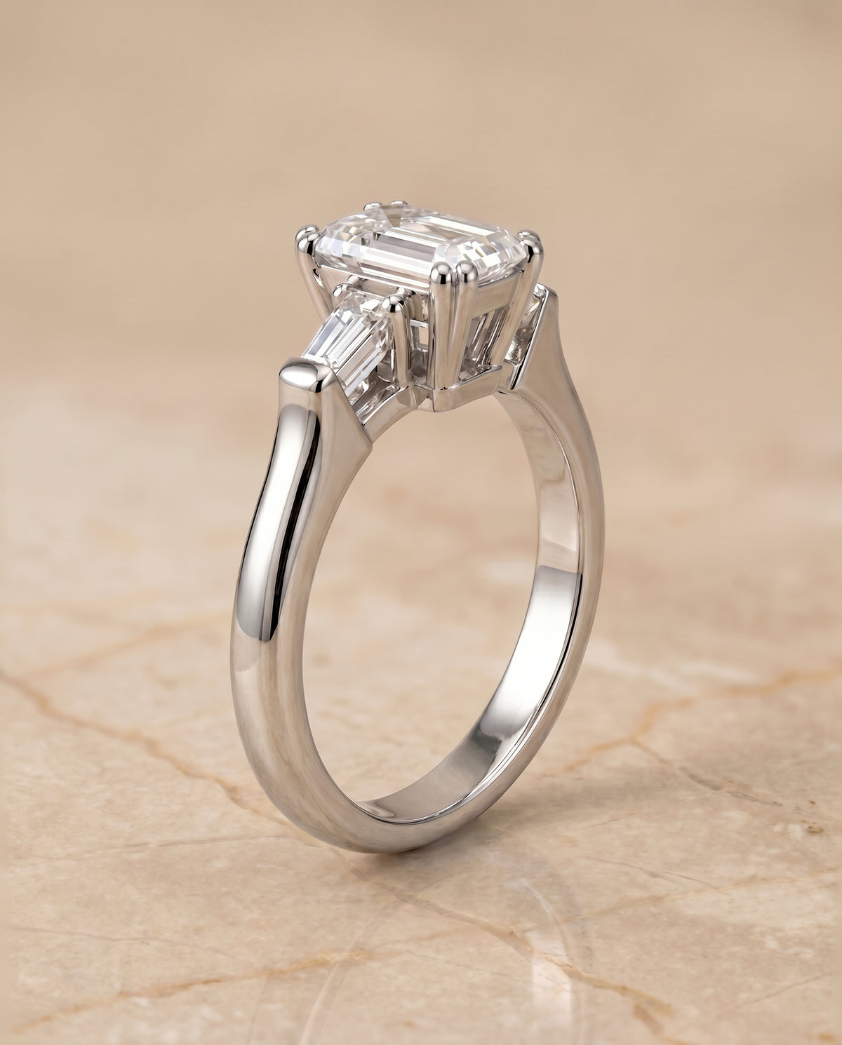 The Lily emerald engagement ring setting in Platinum | RockHer