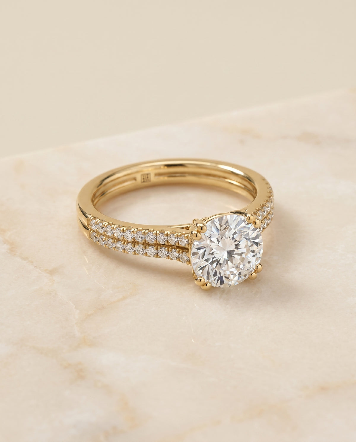 The Joss Engagement Ring Setting for Round Diamonds in 18K Yellow Gold | RockHer