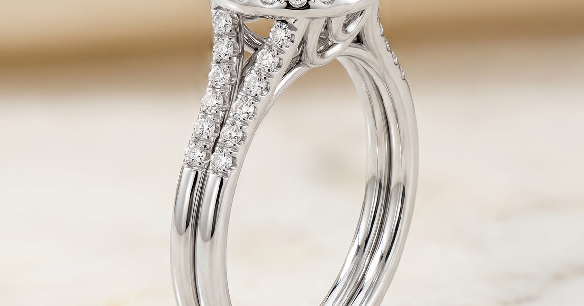 Toni Pavé Halo Split Shank Setting, Platinum | RockHer