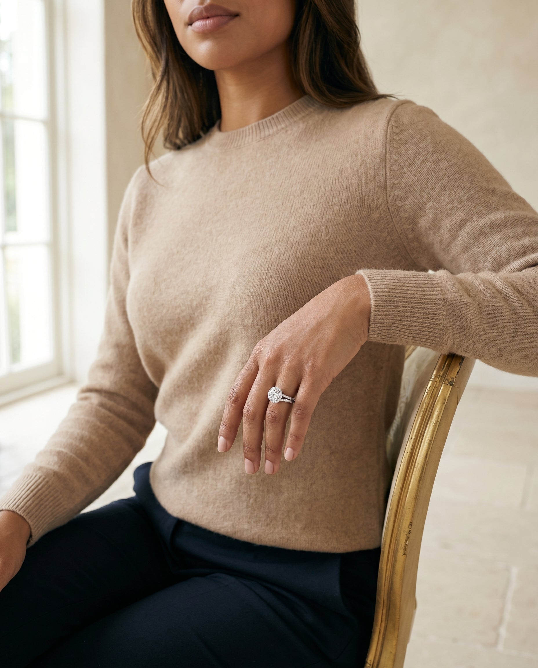 Made to order: The Toni round engagement ring setting in Platinum | RockHer