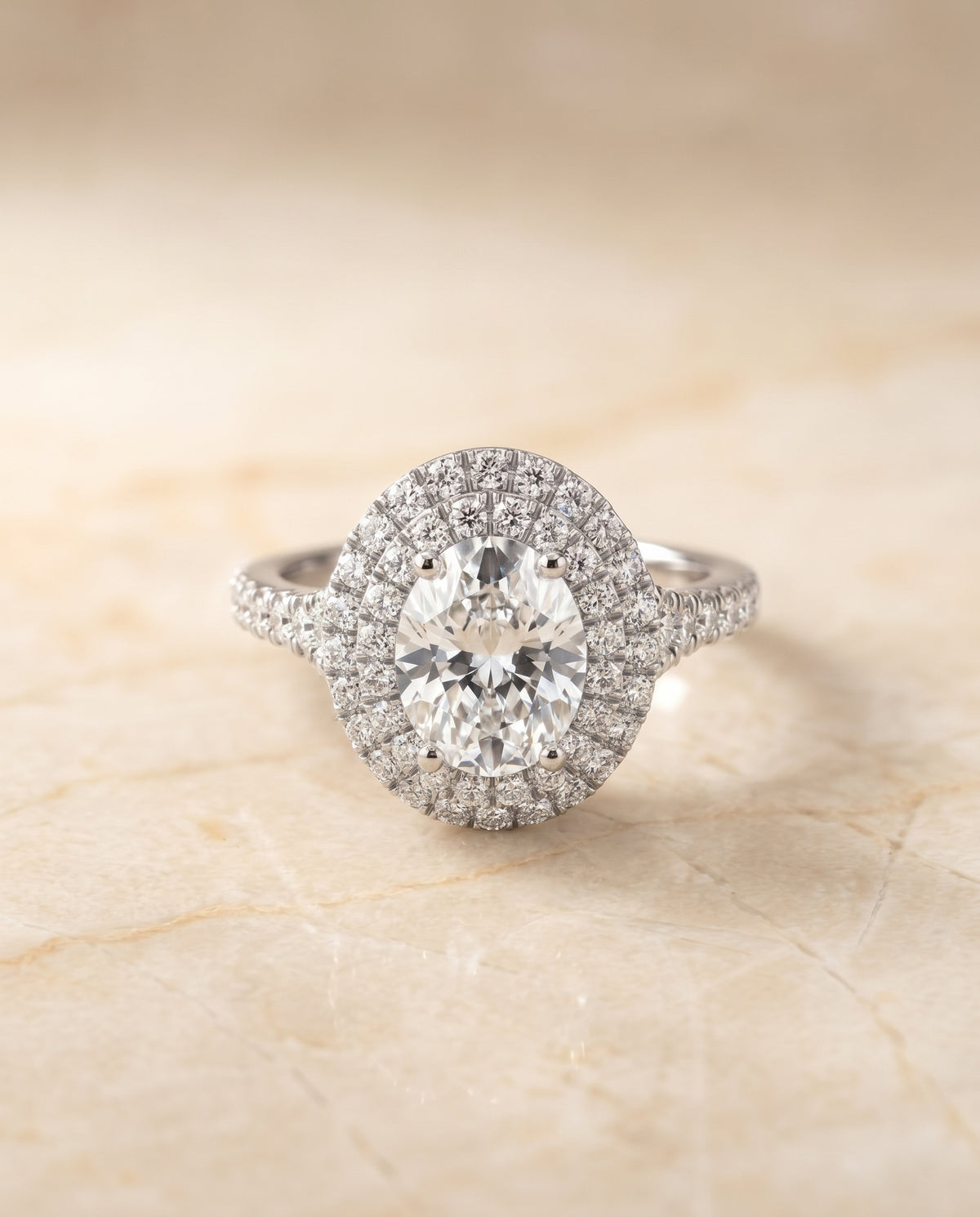 The Britney oval engagement ring setting in Platinum | RockHer