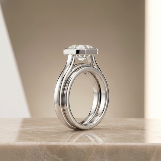 The Duran Matching Wedding Band, Asscher in 18K White Gold