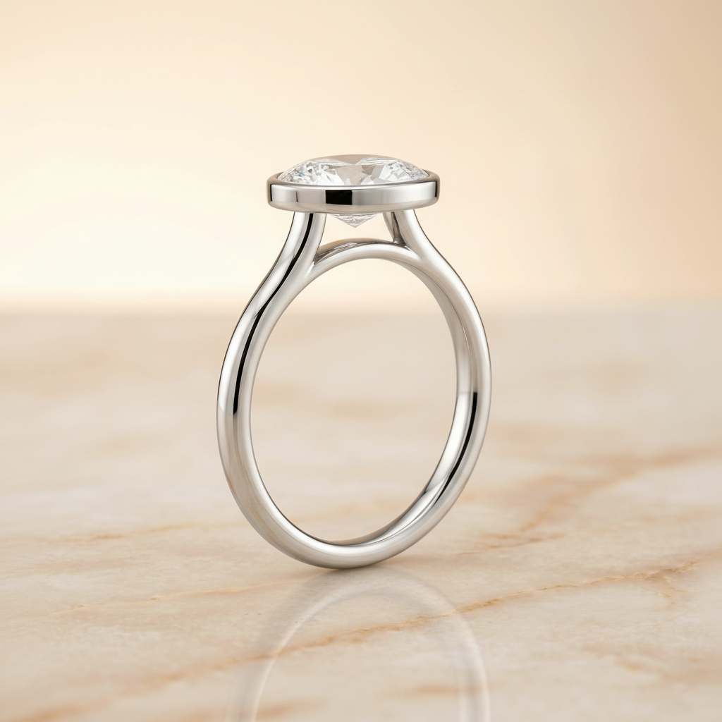 The Duran Matching Wedding Band, Oval in 18K White Gold