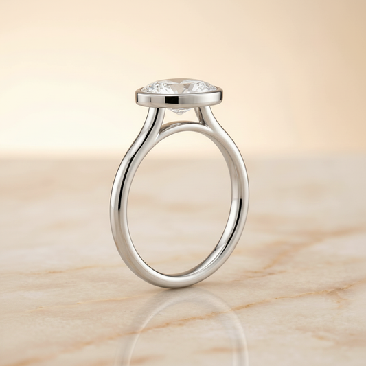 The Duran Matching Wedding Band, Oval in 18K White Gold